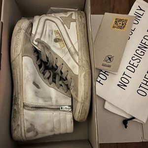 Golden Goose Slide Classic 37 woman shade toe and star leather white/ice